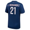 Maillot de Supporter Paris Saint-Germain Lucas Hernandez 21 Domicile 2024-25 Pour Homme